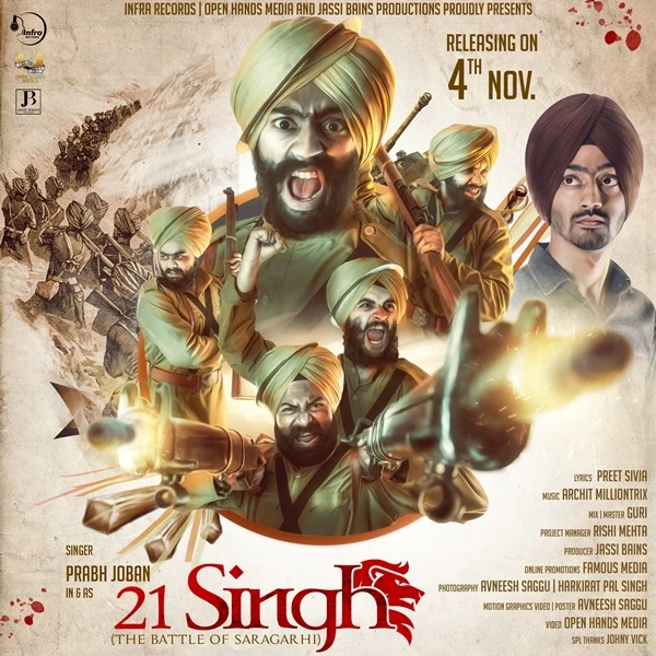 Download 21 Singh (The Battle Of Saragarhi) by Prabh Joban top 100 mp3 song